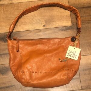 The Sak Cognac Leather Hobo Bag